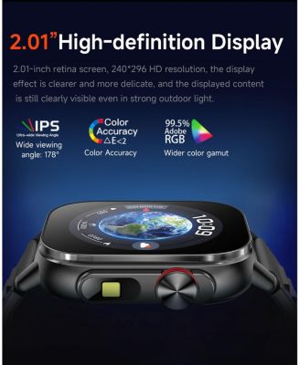 2.01" HD Screen Smart Watch for Women Men Outdoor Sport Multifunctional With GPS Health Monitoring, Bluetooth Calling, IP68 -Orange