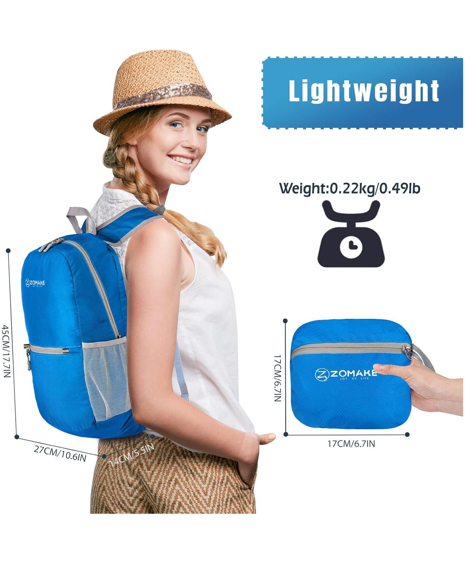 Ultra Lightweight Hiking Backpack 20L, Packable Small Backpacks Water Resistant Daypack for Women Men