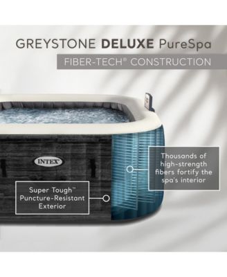 PureSpa Greystone Deluxe Spa Set, 170 Bubble Jet Hot Tub with Cover, 77"x28"