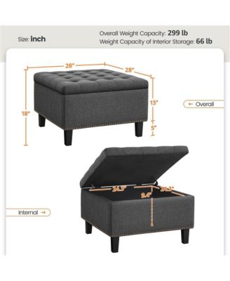 Button-Tufted 50-inch Ottoman Entryway Bench Footstool Bench