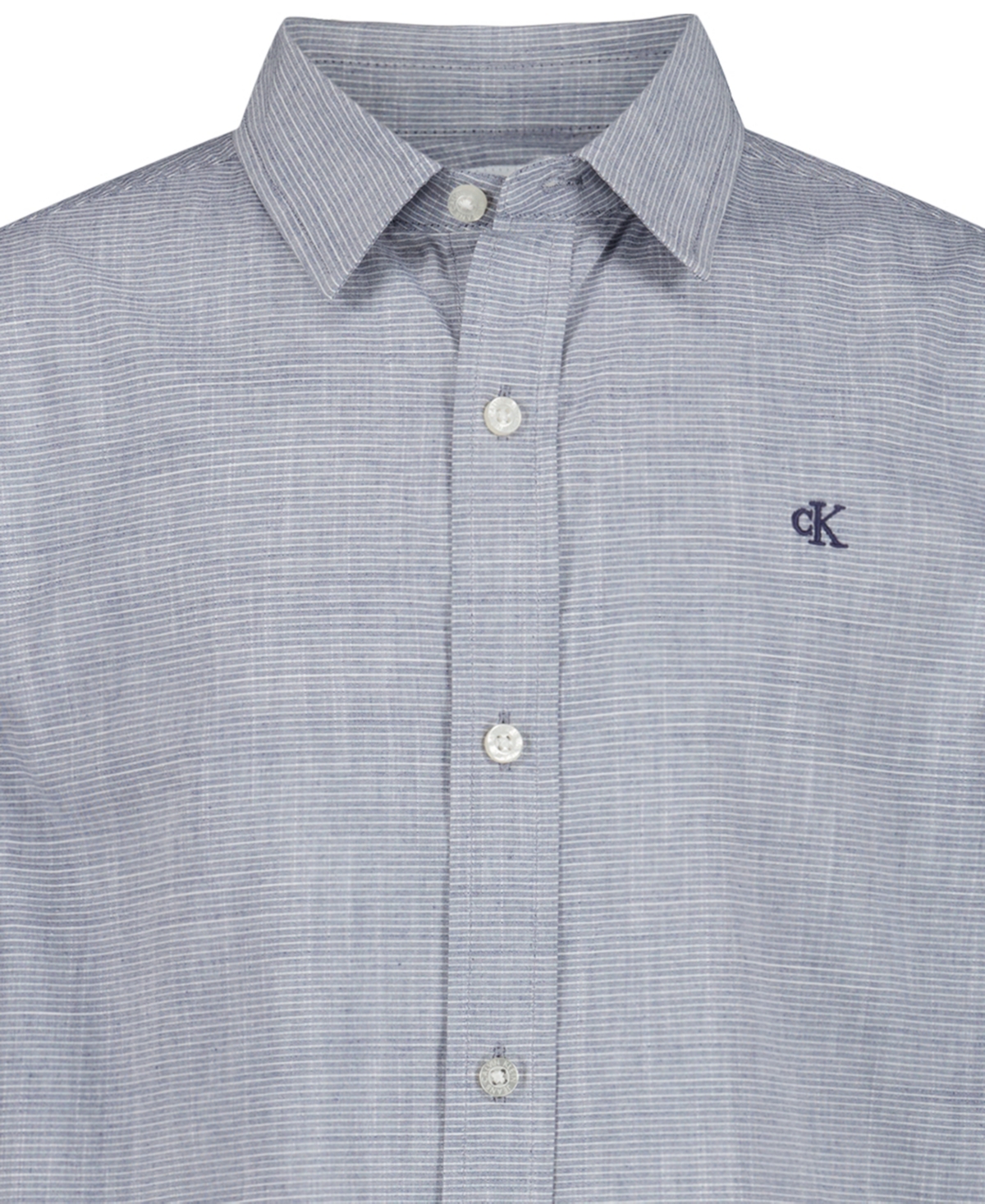 Calvin Klein Boys 8-18 Textured Long Sleeve Shirt In Blue
