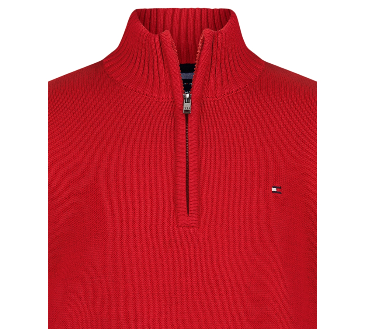 Tommy Hilfiger Toddler And Little Boys Solid 1/4 Zip Sweater In Red