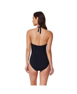 Women's Retro Riviera Halter Netted Crochet One Piece