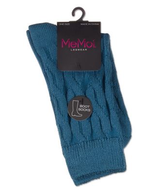 Women's Neutral Twisted Knit Essential Boot Socks