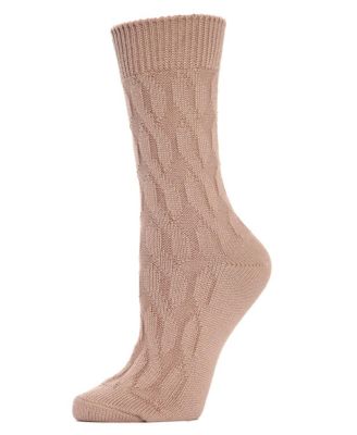 Women's Neutral Twisted Knit Essential Boot Socks