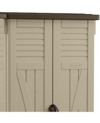 22 Cubic Feet All-Weather Vertical Tall Outdoor Storage Shed, Brown