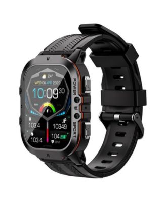 1.96'' AMOLED HD Large Screen Smart Watch For Men With Movement Call, Heart rate Blood oxygen Blood pressure monitoring, 1ATM -Blue line