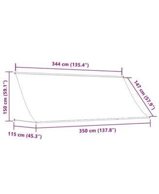 Awning Anthracite Steel frame, 100% polyester fabric with PA coating