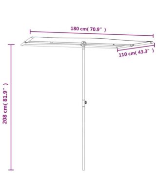 Garden Parasol Azure blue 100% polyester, aluminum Large