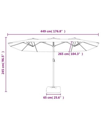 Garden Parasol Anthracite Polyester, Powder-Coated Iron