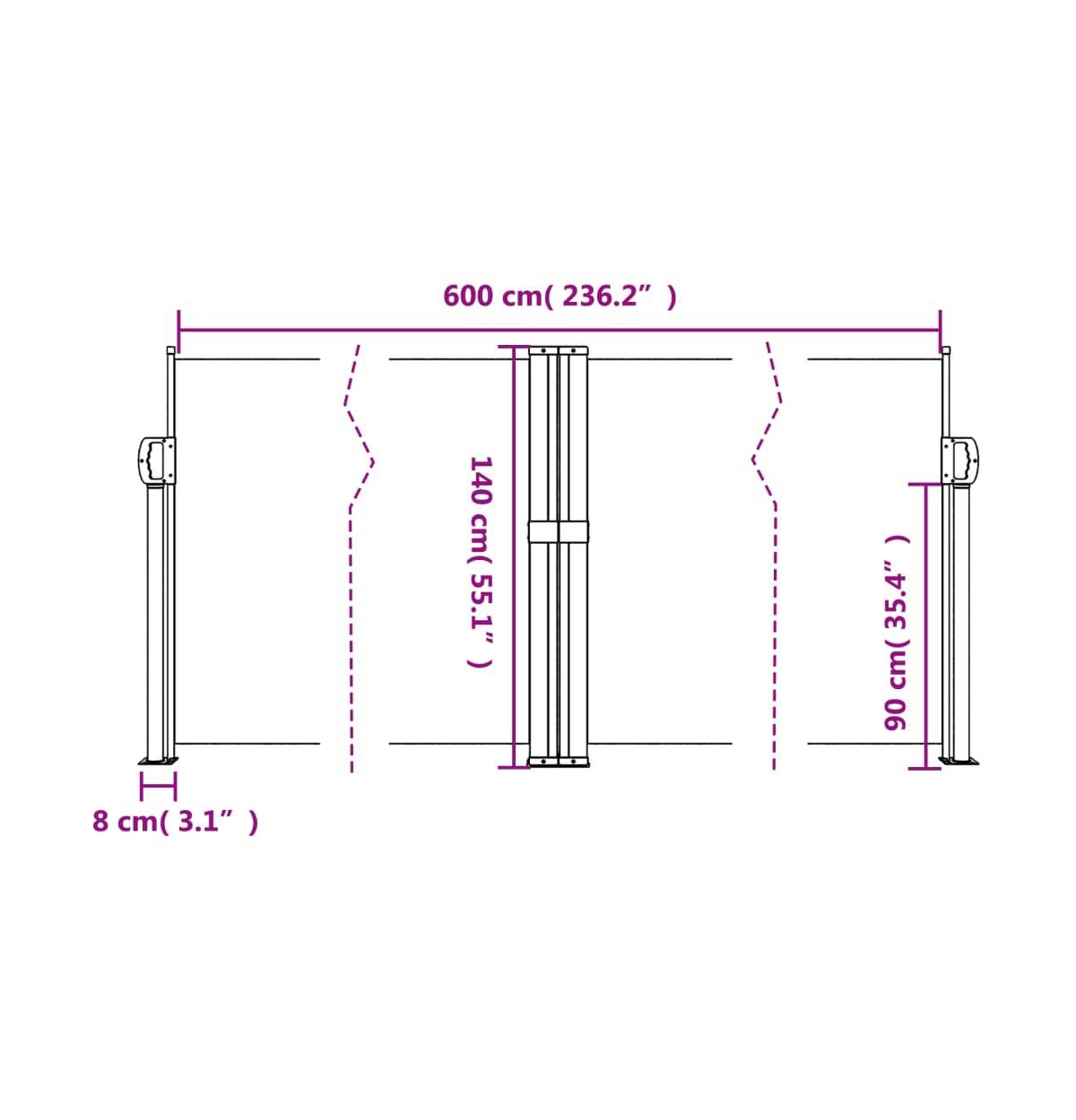 Retractable Side Awning Anthracite