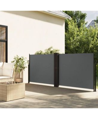 Retractable Side Awning Anthracite 100% polyester with PU coating