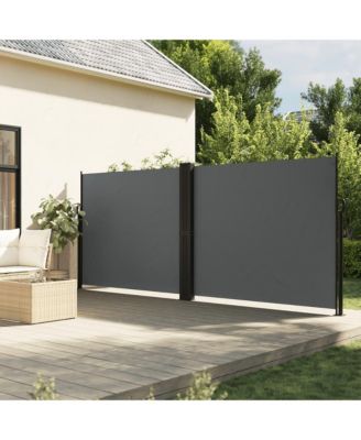 Retractable Side Awning Anthracite 100% polyester with PU coating