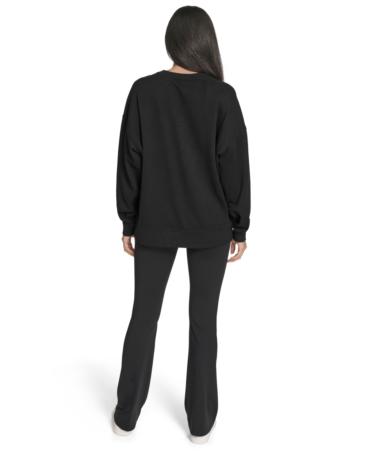 Calvin Klein Women's Performance Crew Neck Oversized Sweatshirt In Black