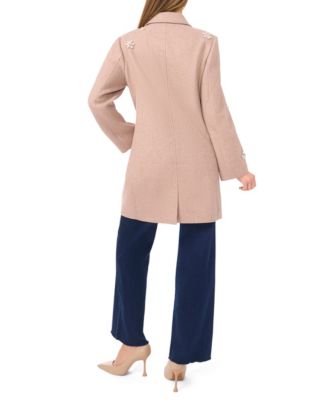 Women's Peak Lapel Single Breasted Long Sleeve Coat