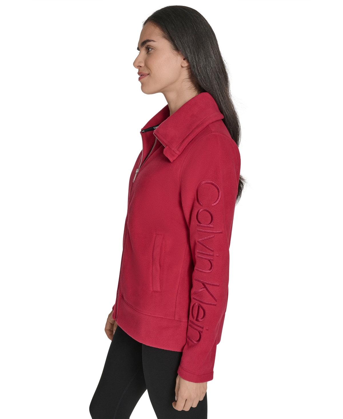 Calvin Klein Women's Active Tech Fleece Mock-Neck Jacket