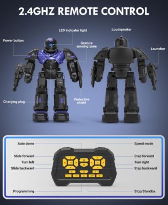 RC Robot Toys, Gesture Sensing Programmable RC Robot Toy, Talking, Dancing Rechargeable Intelligent Remote Control Robot