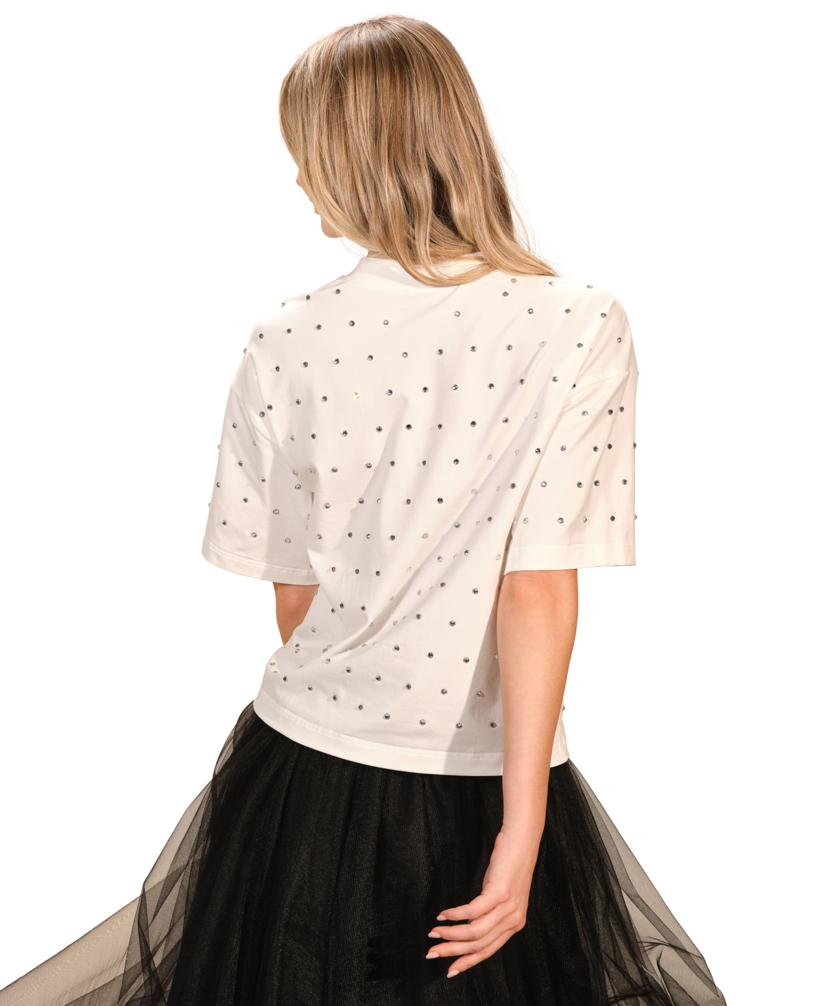 Isaac Mizrahi Women's Rhinestone Short Sleeve T-Shirt