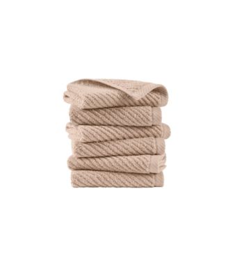 Diagonal Ribbed Cotton 6-Pc. Washcloths Set