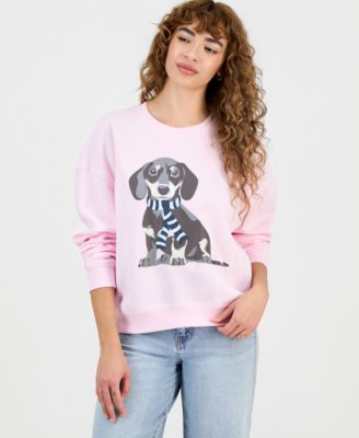 Grayson Threads, The Label - Juniors' Dachshund Fleece Crewneck Sweatshirt