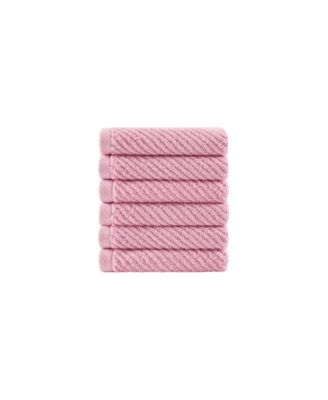 Diagonal Ribbed Cotton 6-Pc. Washcloths Set