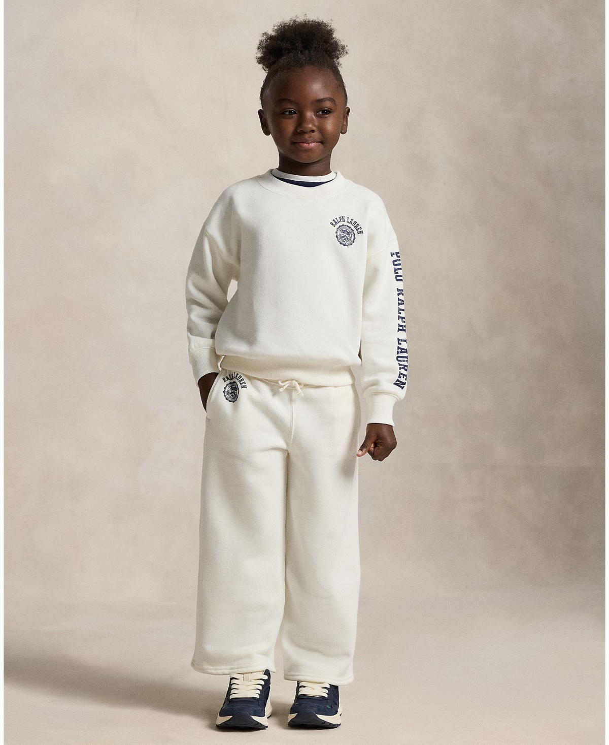 Polo Ralph Lauren Girls 2t-6x Logo Crest Wide-leg Pants In White