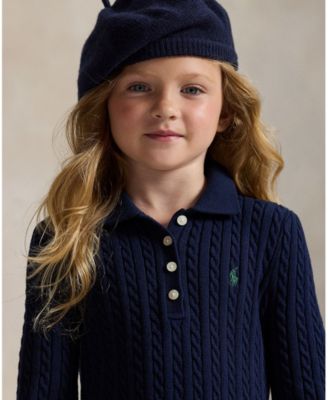 Girls' 2T-6X Mini-Cable Long Sleeves Sweater Dress