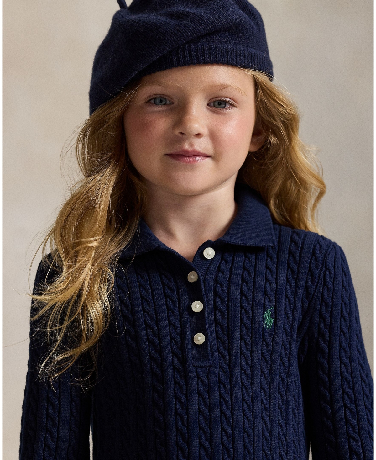 Polo Ralph Lauren Girls 2T-6X Mini-Cable Long Sleeves Sweater Dress