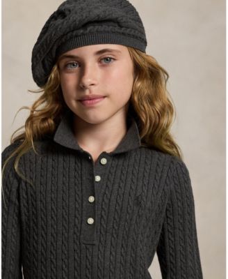 Girls' 7-16 Mini-Cable Long Sleeve Sweater Dress