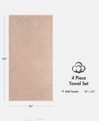 Diagonal Ribbed Cotton 4-Pc. Bath Towel Set