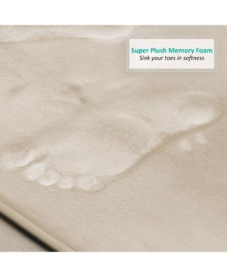 2 Piece Ultra Soft Non-Slip Plush Memory Foam Bath Rug Set - Small & Large
