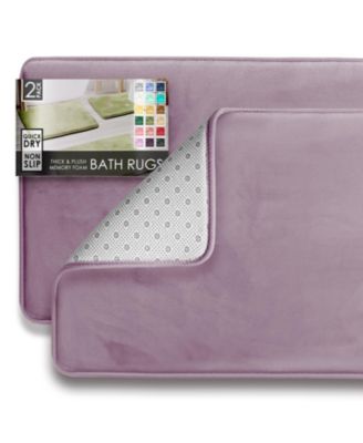 2 Piece Ultra Soft Non-Slip Plush Memory Foam Bath Rug Set - Small & Large