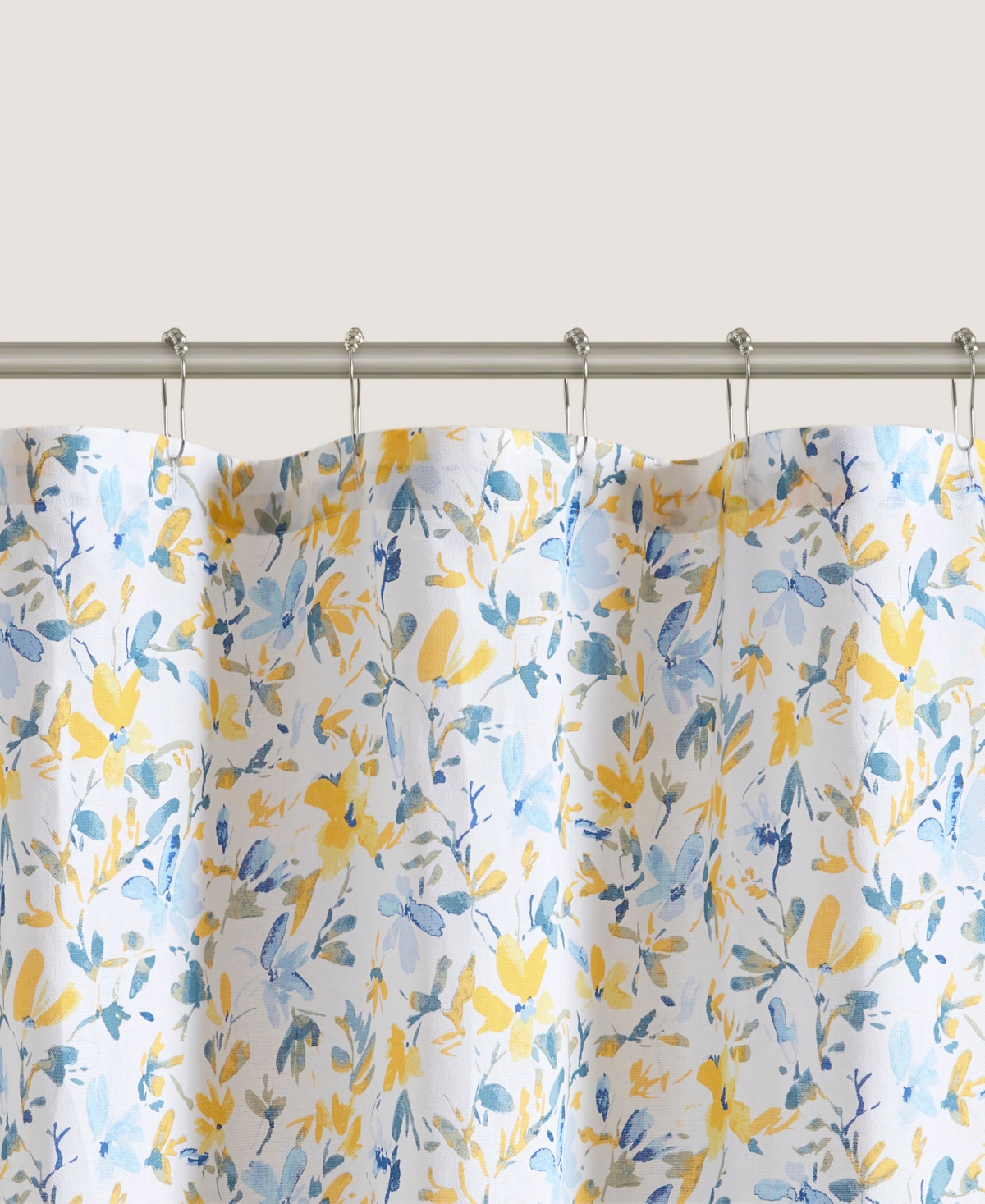 Laura Ashley Nora Shower Curtain, 72" X 84" In Yellow