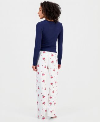 Juniors' Printed Drawstring-Waist Pants