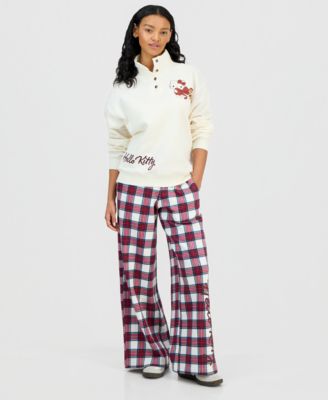 Juniors' Hello Kitty Quarter-Snap Sweatshirt