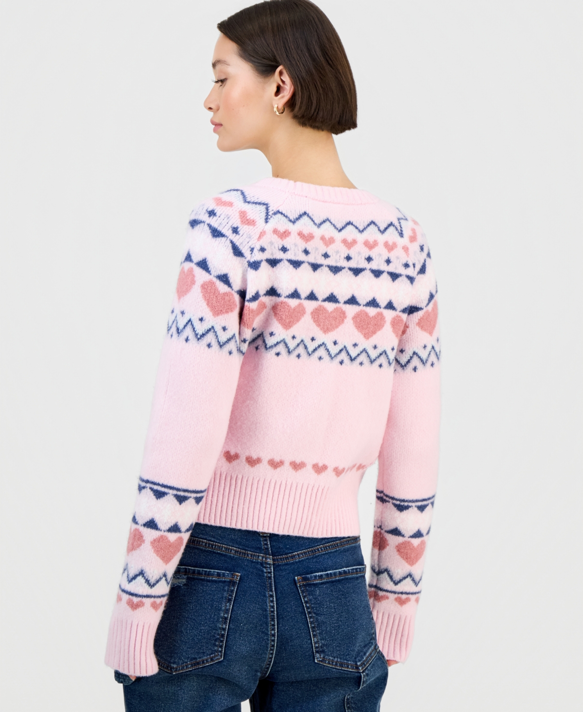 Planet Heart Juniors' Fair Isle Cardigan Sweater