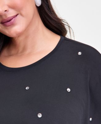 Plus Size Embellished Dolman-Sleeve Top, Macy's Exclusive 