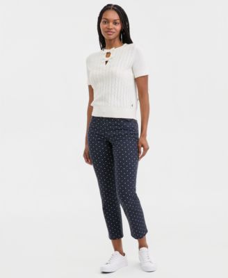 Nautica Jeans - Women's Dot-Print Straight Ankle Pants