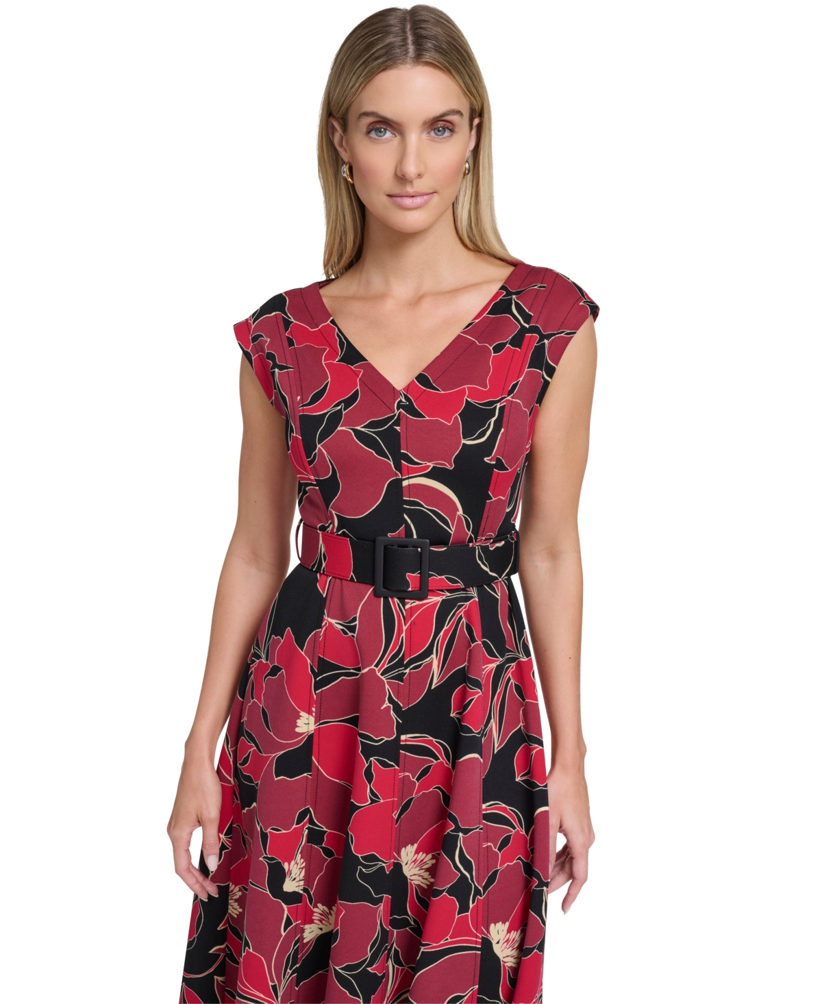 Calvin Klein Women's Sleeveless Printed Midi Dress