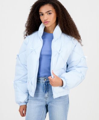 Madden Girl - Juniors' Diamond Bow Long-Sleeve Puffer Jacket