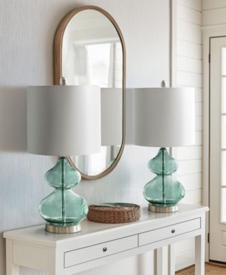 Ellipse Curved Gourd Glass Table Lamp, Set of 2