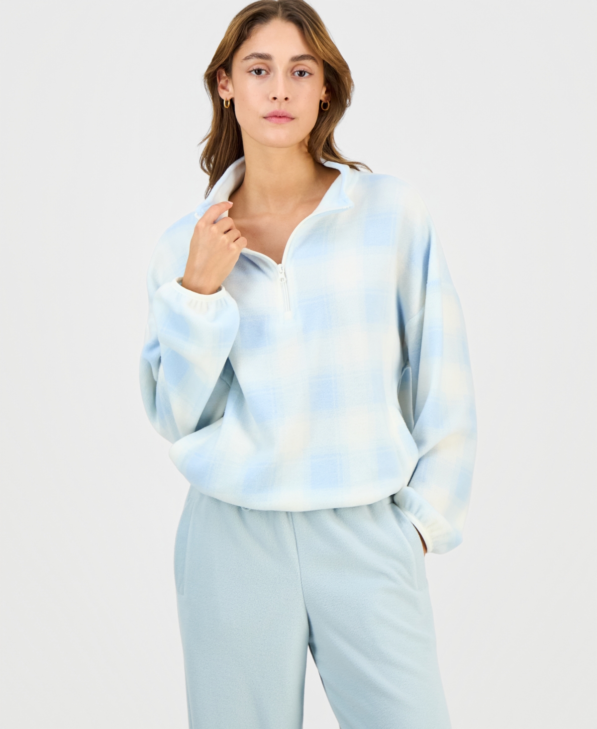 Hippie Rose Juniors' Polar Fleece Quarter-Zip Sweatshirt