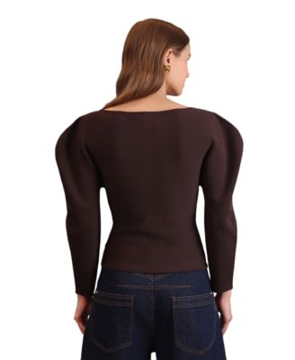 Women's Exaggerated-Sleeve Bow Top