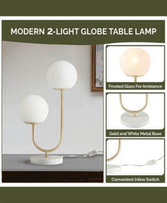 Zusa Metal 2-Light Globe Table Lamp