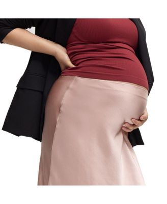 Maternity Satin Midi Skirt
