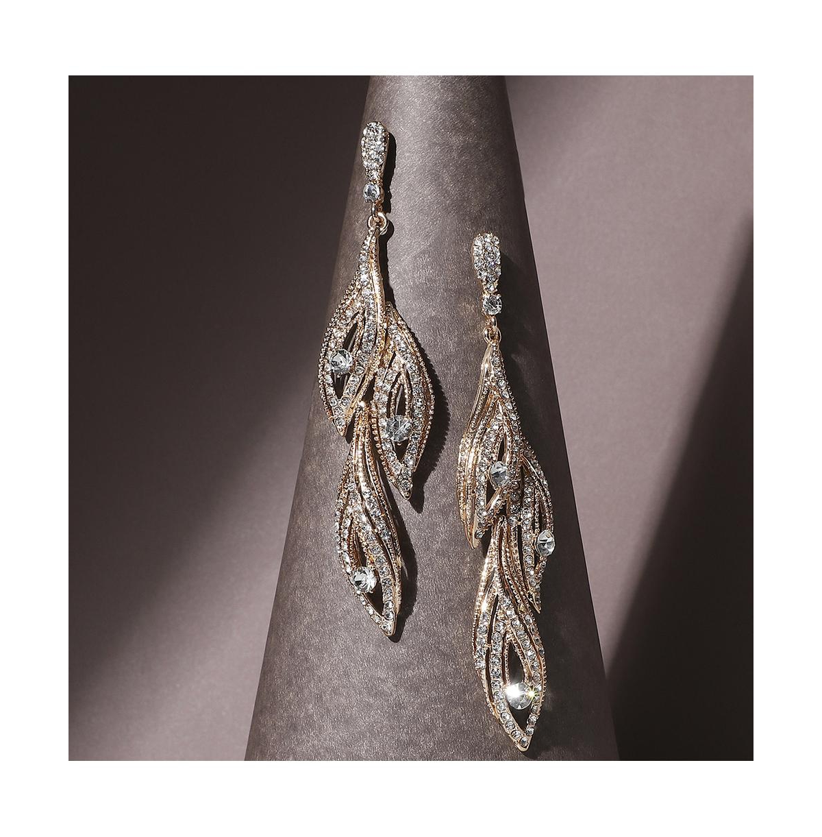 Sohi Rhinestone Eyes Drop Earrings In Silver