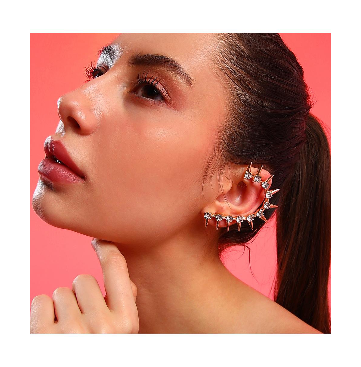Sohi Women's Spike Cuff Earring In Gold