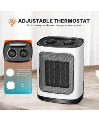 Portable Electric Space Heater, Small Ceramic Heater Fan with Thermostat, Tip-Over and Overheat Protection,Fast Heating for Home/Office,1500W