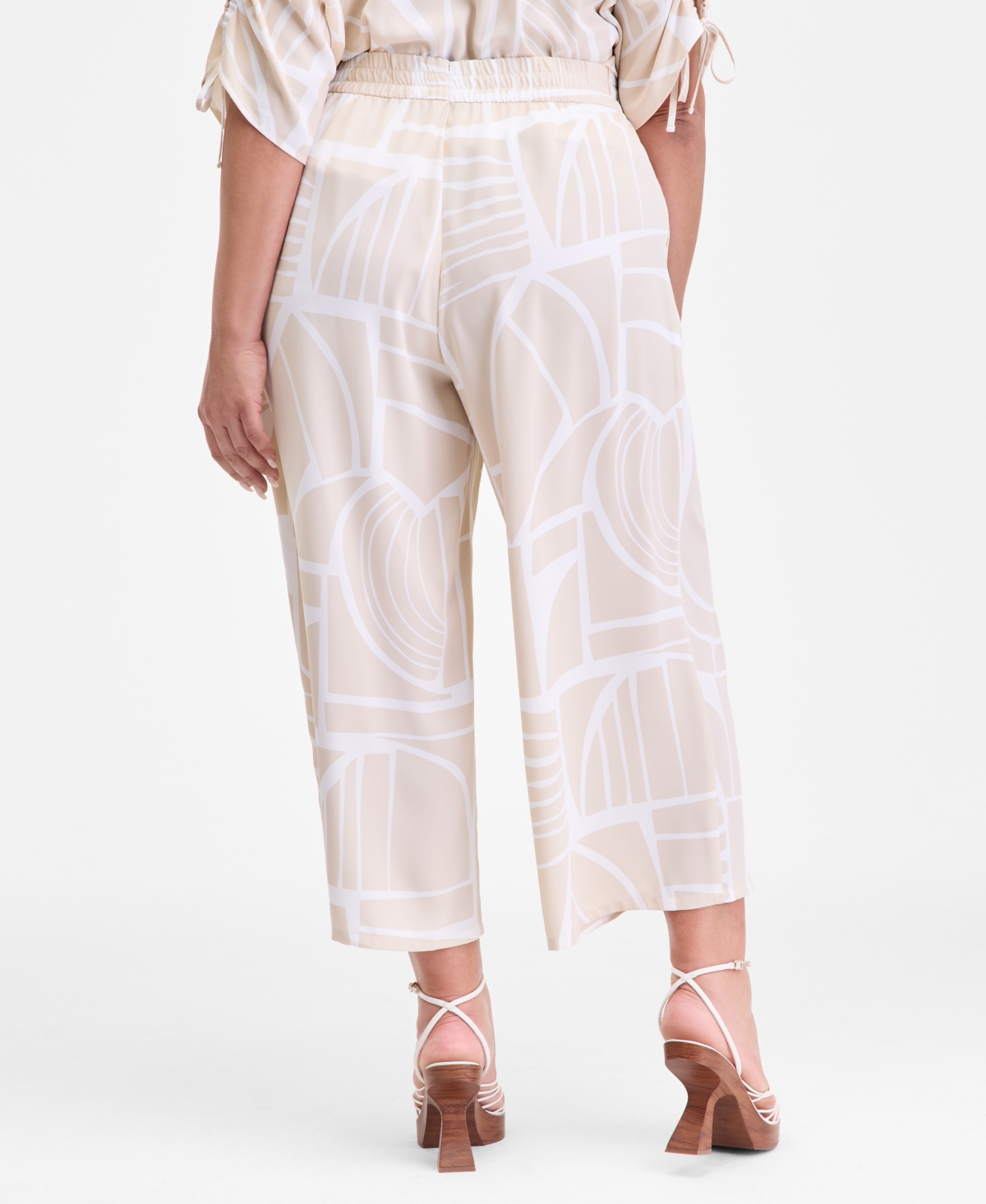 Inc International Concepts Plus Size Printed Pull-on Crop Pants, Macy's Exclusive