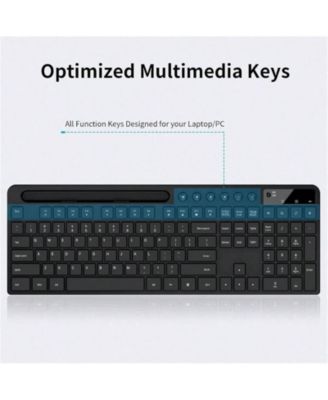 Wireless Keyboard And Mouse Combo - 2.4G Ergonomic Wireless Computer Keyboard With Tablet Holder, Silent Mouse With 6 Button, Compatible With, Black